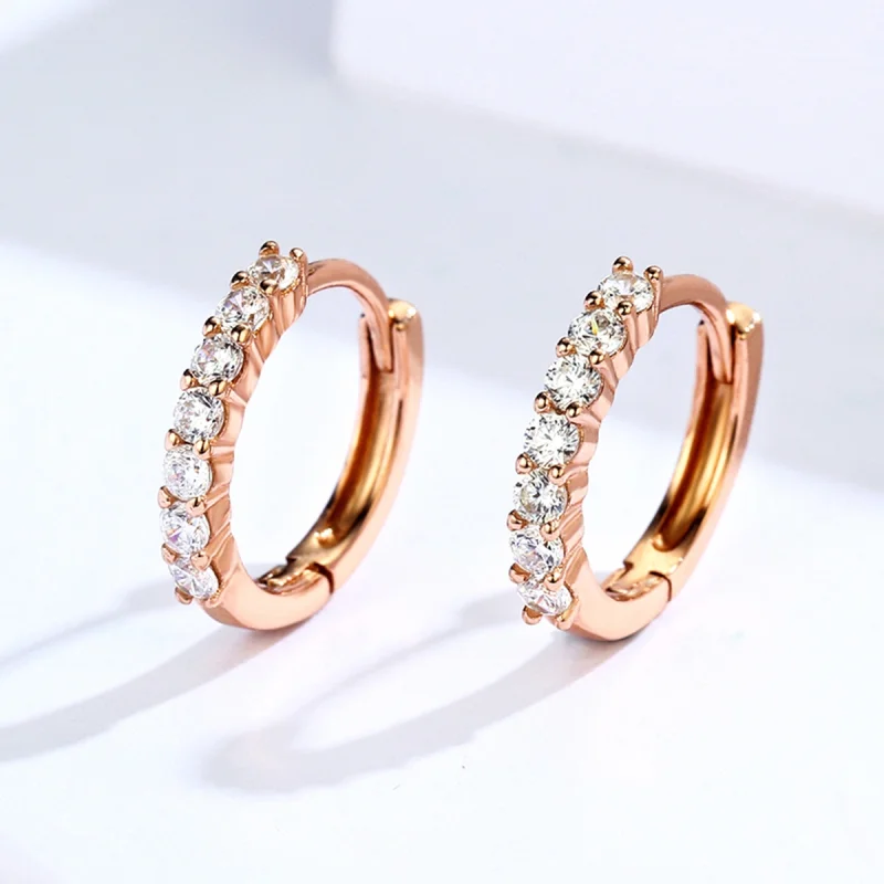 (image for) Pandora Style Rose Gold Declaration of Grace Hoop Earrings - SCE351-C - View 6