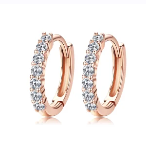 (image for) Pandora Style Rose Gold Declaration of Grace Hoop Earrings - SCE351-C