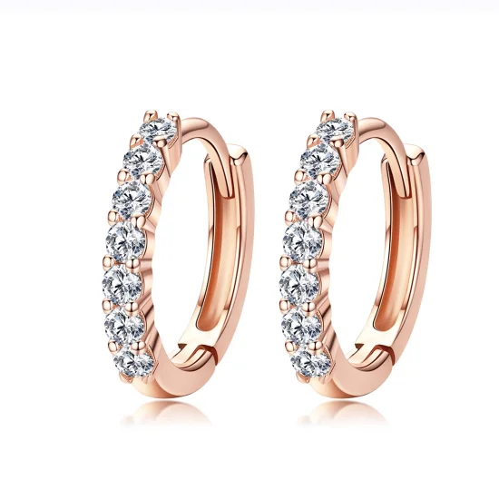 (image for) Pandora Style Rose Gold Declaration of Grace Hoop Earrings - SCE351-C