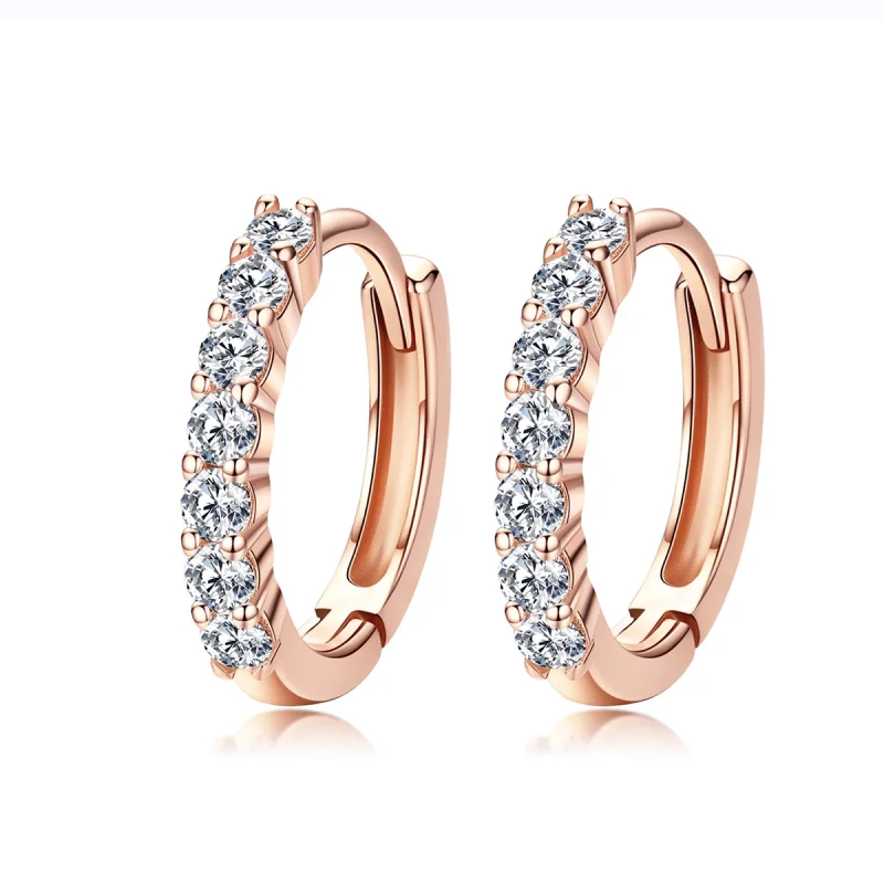 (image for) Pandora Style Rose Gold Declaration of Grace Hoop Earrings - SCE351-C - Product Image