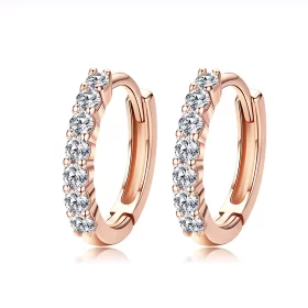 Pandora Style Rose Gold Declaration of Grace Hoop Earrings - SCE351-C