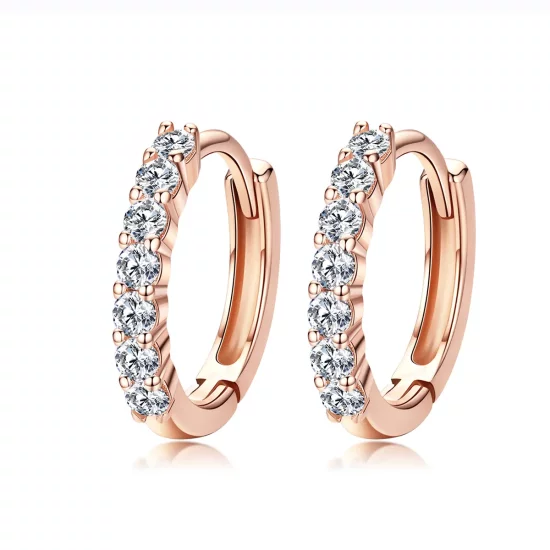 Pandora Style Rose Gold Declaration of Grace Hoop Earrings - SCE351-C