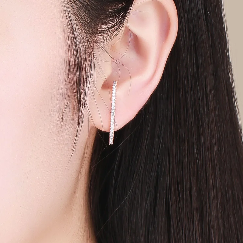 (image for) Pandora Style Rose Gold Elegant Radians Hoop Earrings - SCE548 - View 8