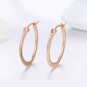 Pandora Style Rose Gold Hoop Earrings - SCE478 Pandora Style Rose Gold Hoop Earrings - SCE478
