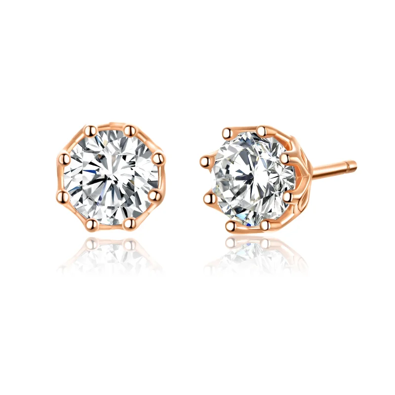 (image for) Pandora Style Rose Gold Light Stud Earrings - SCE499-C - Product Image