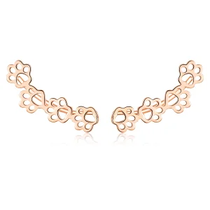 (image for) Pandora Style Rose Gold Paw Trail Stud Earrings - SCE430-C