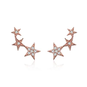 (image for) Pandora Style Rose Gold Secrets of Stars Stud Earrings - SCE291