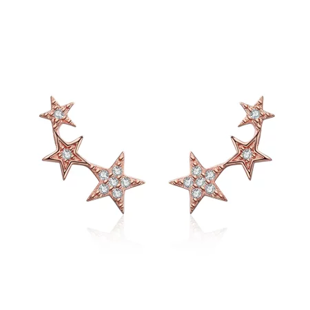 Pandora Style Rose Gold Secrets of Stars Stud Earrings - SCE291 Pandora Style Rose Gold Secrets of Stars Stud Earrings - SCE291