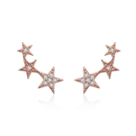 Pandora Style Rose Gold Secrets of Stars Stud Earrings - SCE291