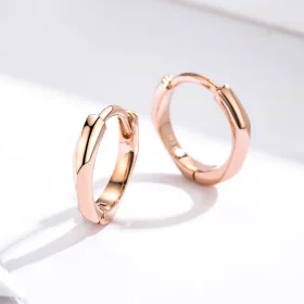 Pandora Style Rose Gold Simple Hoop Earrings - BSE119 Pandora Style Rose Gold Simple Hoop Earrings - BSE119