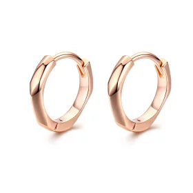 Pandora Style Rose Gold Simple Hoop Earrings - BSE119 Pandora Style Rose Gold Simple Hoop Earrings - BSE119