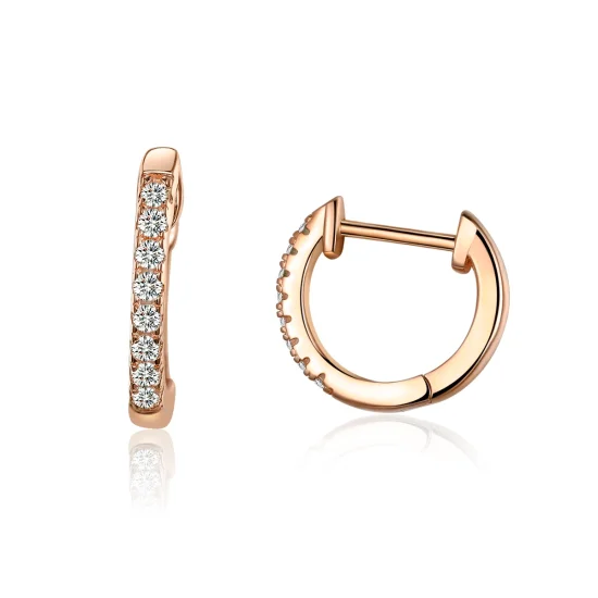 (image for) Pandora Style Rose Gold Small Circle Hoop Earrings - SCE498-C