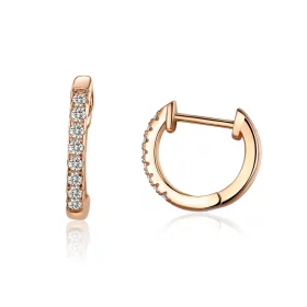 Pandora Style Rose Gold Small Circle Hoop Earrings - SCE498-C Pandora Style Rose Gold Small Circle Hoop Earrings - SCE498-C