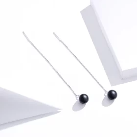 Pandora Style Silver Agate Dangle Earrings - SCE878 Pandora Style Silver Agate Dangle Earrings - SCE878