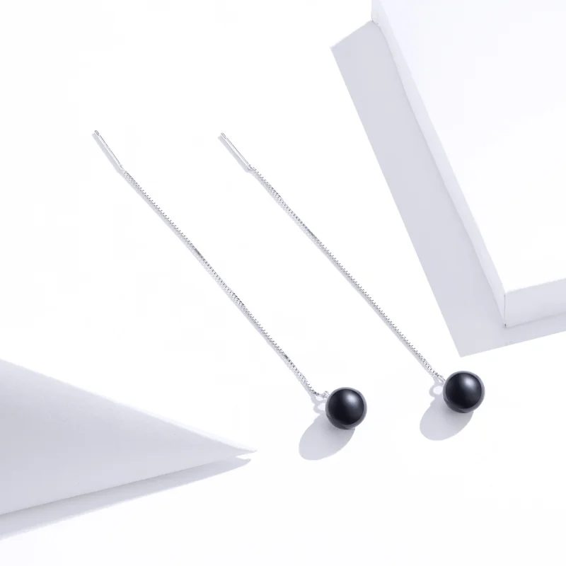 (image for) Pandora Style Silver Agate Dangle Earrings - SCE878 - View 2