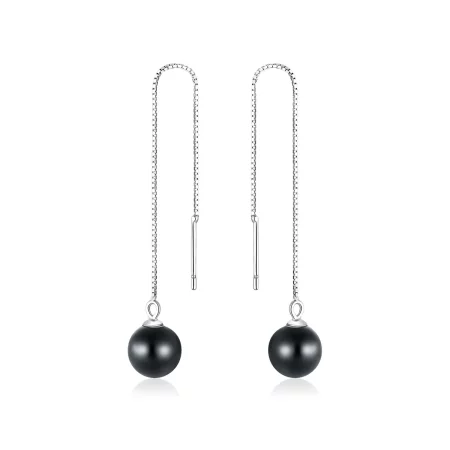 Pandora Style Silver Agate Dangle Earrings - SCE878