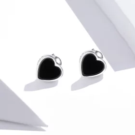 Pandora Style Silver Agate Love Stud Earrings - SCE915 Pandora Style Silver Agate Love Stud Earrings - SCE915