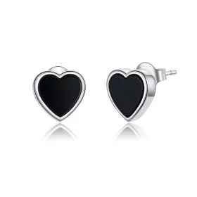 Pandora Style Silver Agate Love Stud Earrings - SCE915