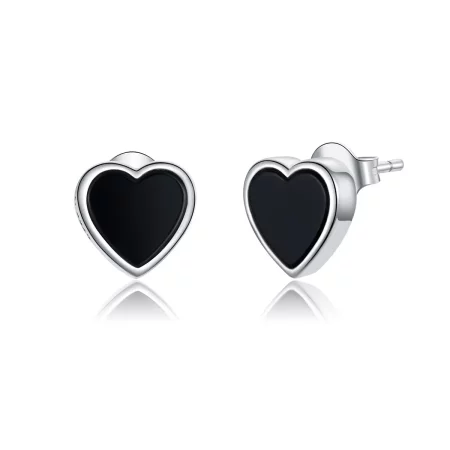 Pandora Style Silver Agate Love Stud Earrings - SCE915