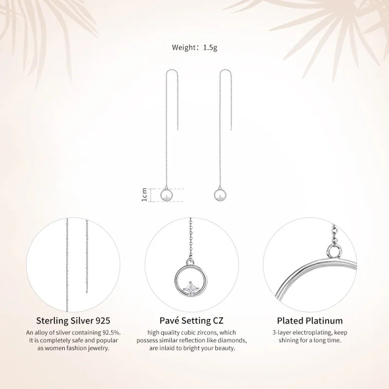 (image for) Pandora Style Silver Always Affectionate Hanging Earrings - SCE080 - View 3