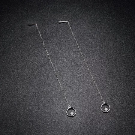 Pandora Style Silver Always Affectionate Hanging Earrings - SCE080