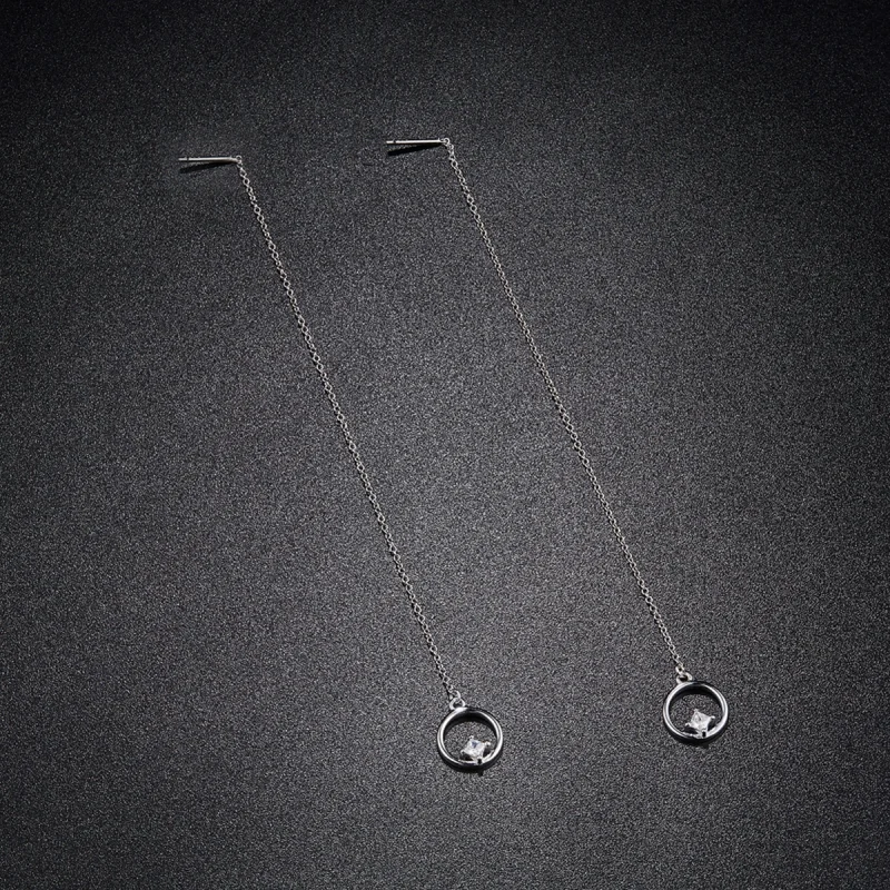 (image for) Pandora Style Silver Always Affectionate Hanging Earrings - SCE080 - View 5