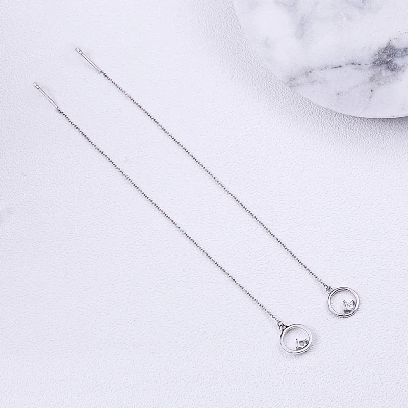 (image for) Pandora Style Silver Always Affectionate Hanging Earrings - SCE080 - View 6