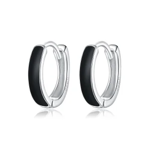 (image for) Pandora Style Silver Anti-Allergy Hoop Earrings - SCE1047