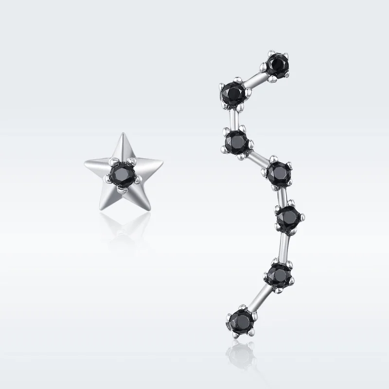 (image for) Pandora Style Silver Big Dipper Stud Earrings - SCE166 - View 3