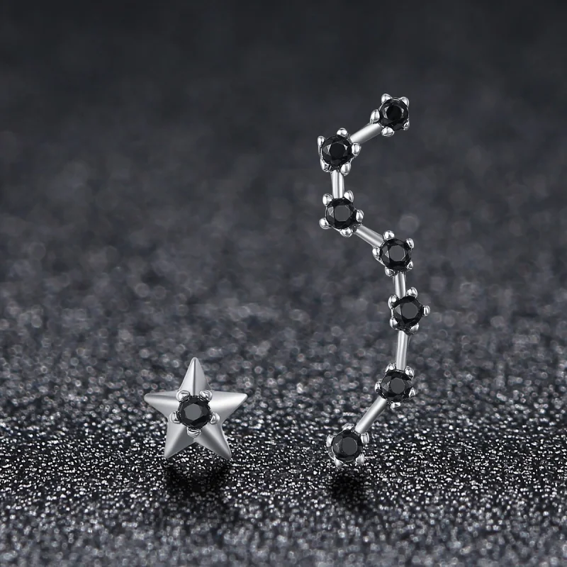 (image for) Pandora Style Silver Big Dipper Stud Earrings - SCE166 - View 4