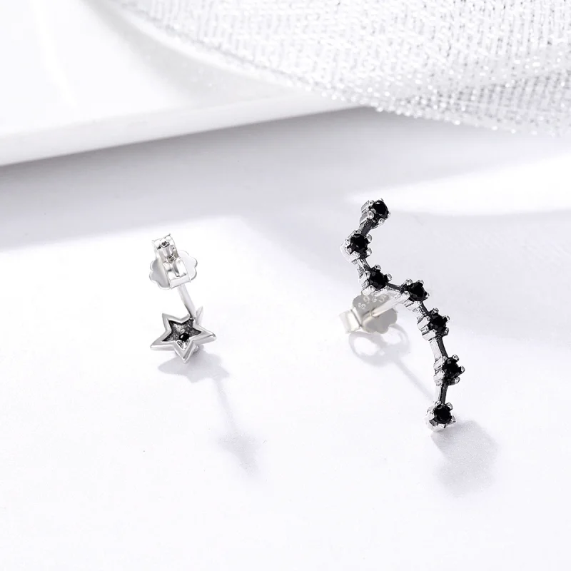(image for) Pandora Style Silver Big Dipper Stud Earrings - SCE166 - View 6