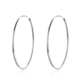 Pandora Style Silver Big Ear Ring Hoop Earrings - SCE598 Pandora Style Silver Big Ear Ring Hoop Earrings - SCE598