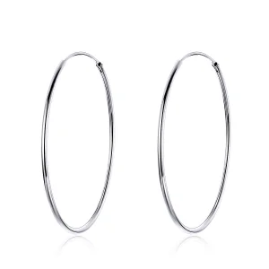 (image for) Pandora Style Silver Big Ear Ring Hoop Earrings - SCE598