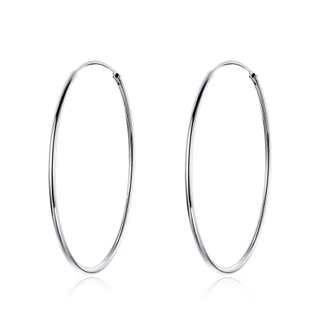 Pandora Style Silver Big Ear Ring Hoop Earrings - SCE598