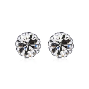 (image for) Pandora Style Silver Birthstone April Stud Earrings - SCE862-4