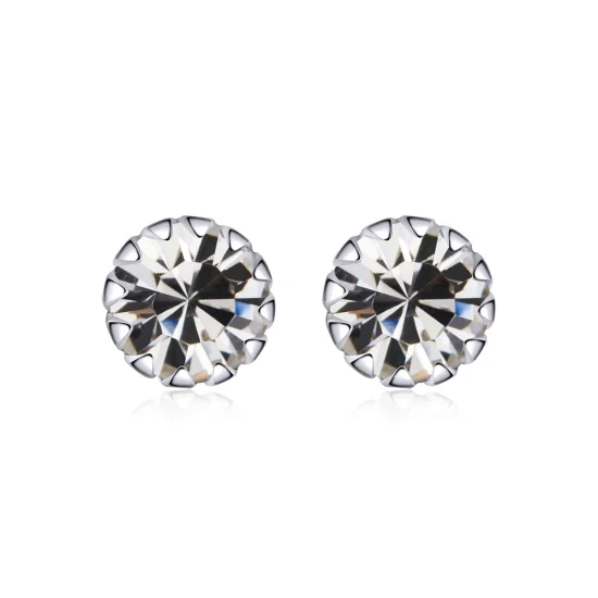 (image for) Pandora Style Silver Birthstone April Stud Earrings - SCE862-4