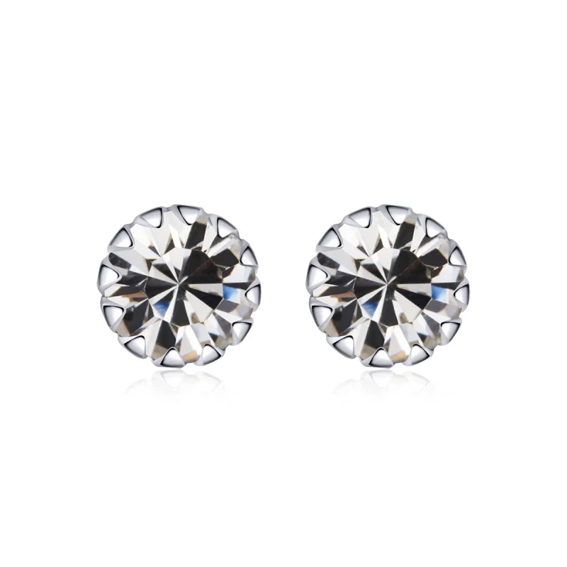 (image for) Pandora Style Silver Birthstone April Stud Earrings - SCE862-4 - Product Image