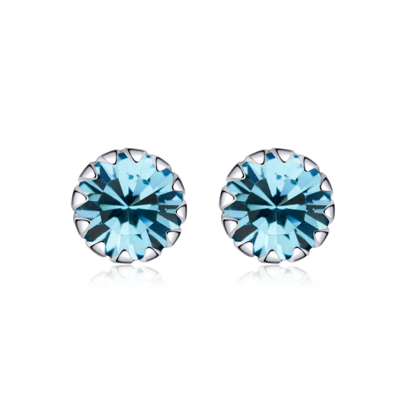 (image for) Pandora Style Silver Birthstone December Stud Earrings - SCE862-12 - Product Image