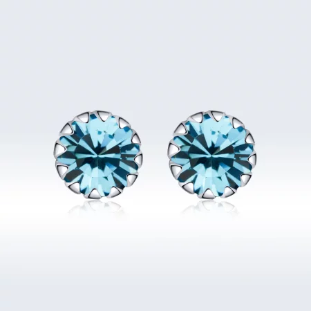 Pandora Style Silver Birthstone December Stud Earrings - SCE862-12