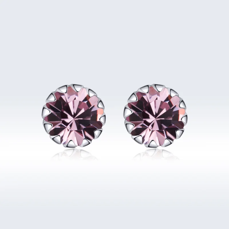 (image for) Pandora Style Silver Birthstone June Stud Earrings - SCE862-6 - View 3