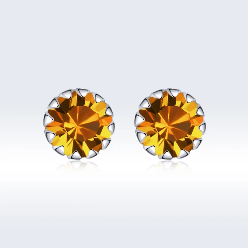 (image for) Pandora Style Silver Birthstone November Stud Earrings - SCE862-11 - View 3