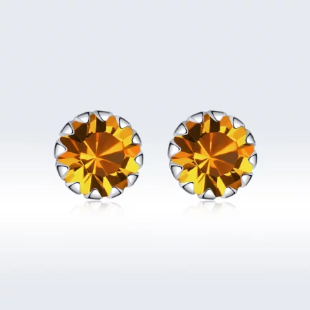 Pandora Style Silver Birthstone November Stud Earrings - SCE862-11