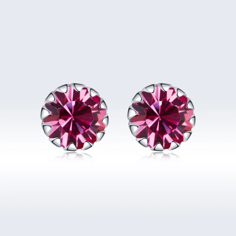 (image for) Pandora Style Silver Birthstone October Stud Earrings - SCE862-10 - View 3