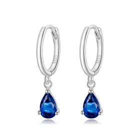 Pandora Style Silver Blue Drop Dangle Earrings - SCE1018-BU Pandora Style Silver Blue Drop Dangle Earrings - SCE1018-BU