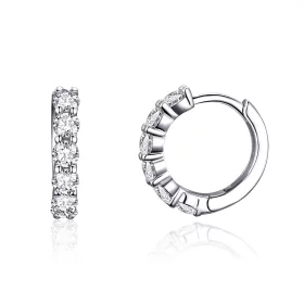 Pandora Style Silver Bright Time Hoop Earrings - SCE524