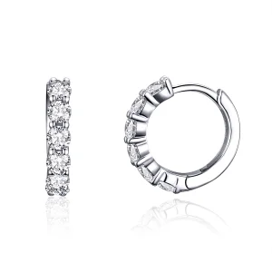 (image for) Pandora Style Silver Bright Time Hoop Earrings - SCE524