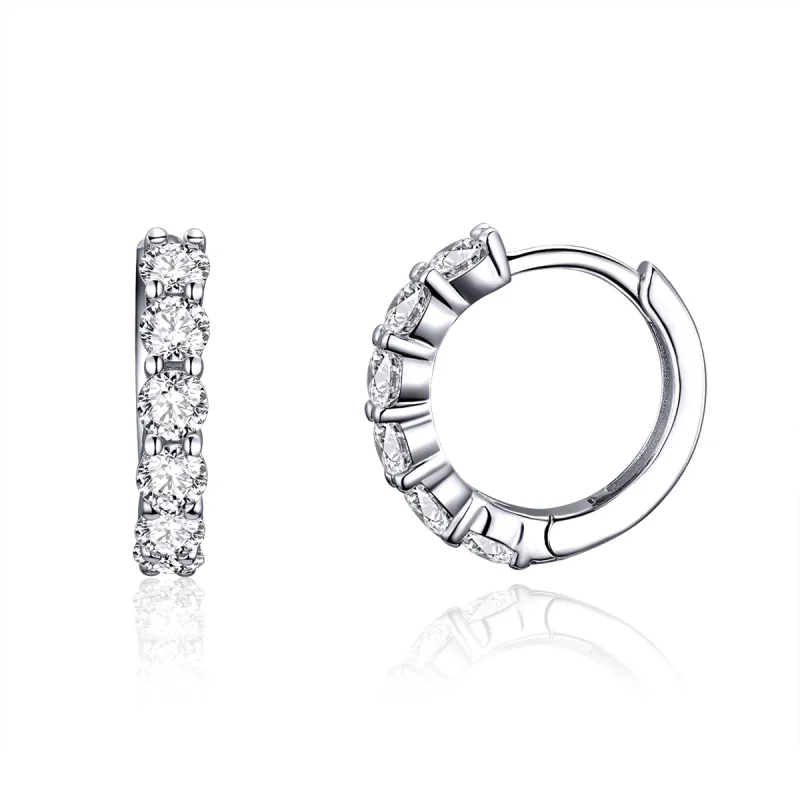 (image for) Pandora Style Silver Bright Time Hoop Earrings - SCE524 - Product Image