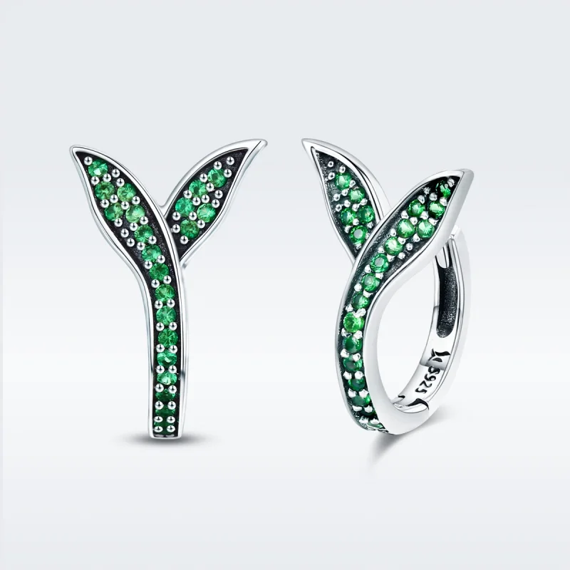 (image for) Pandora Style Silver Buds of Spring Hoop Earrings - SCE295 - View 4