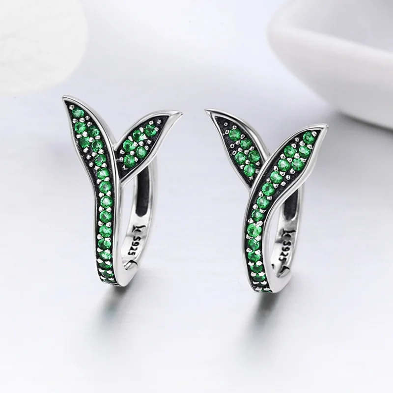 (image for) Pandora Style Silver Buds of Spring Hoop Earrings - SCE295 - View 5
