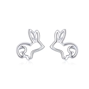 (image for) Pandora Style Silver Bunny Stud Earrings - SCE698